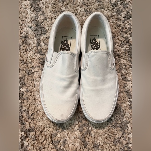 Vans Shoes - White Slip on Vans